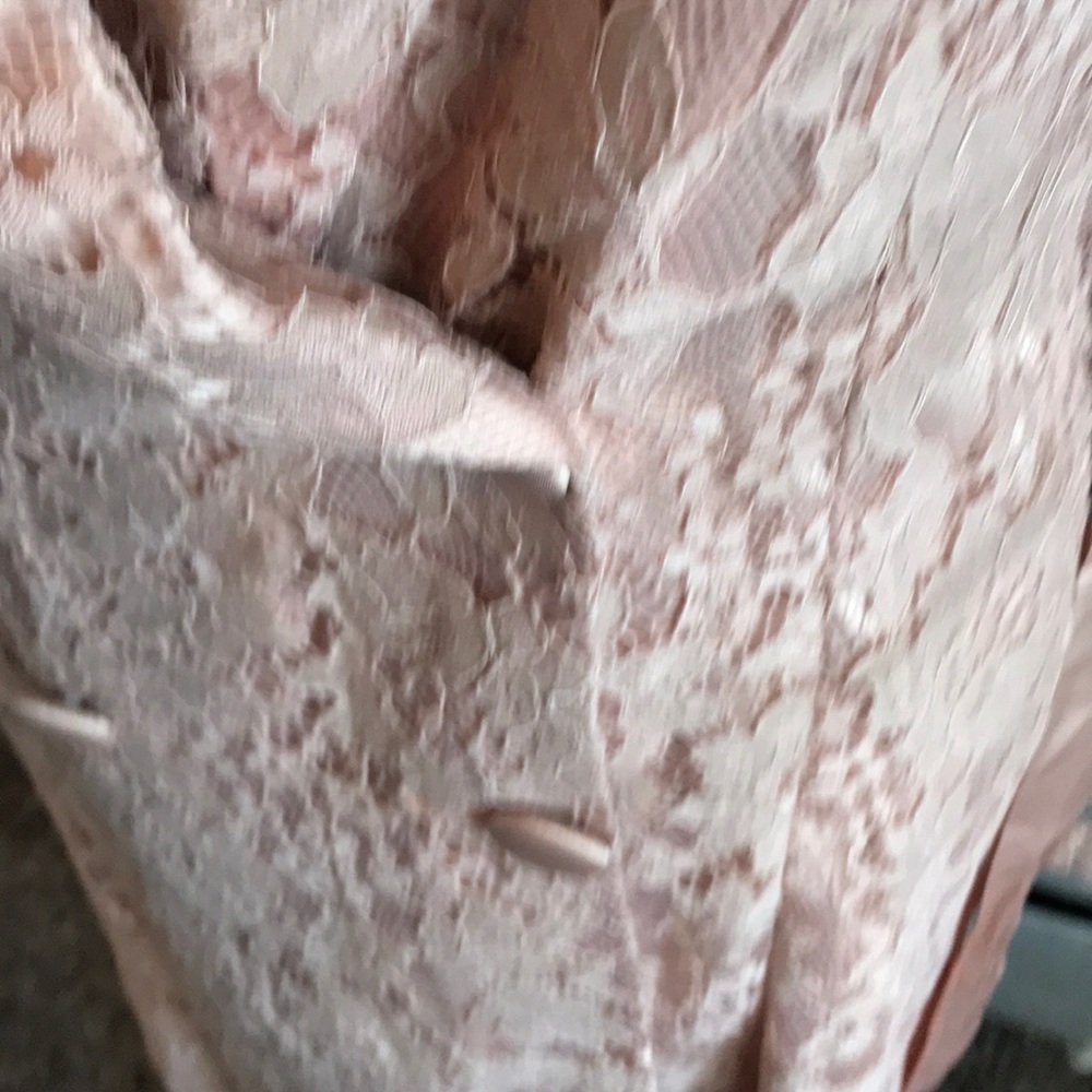 NWOT Lace trench dress with silky belt - Picture 3 of 6